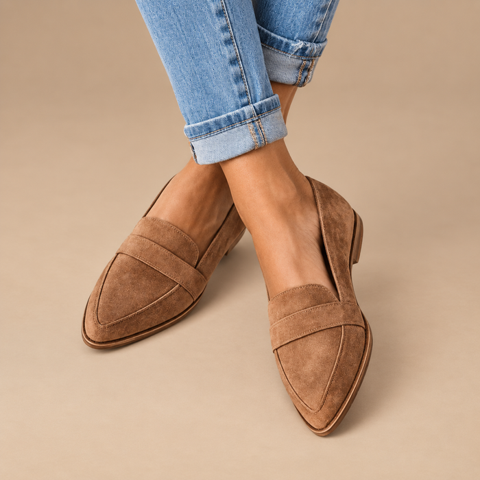 Loafers til dame med spids snude
