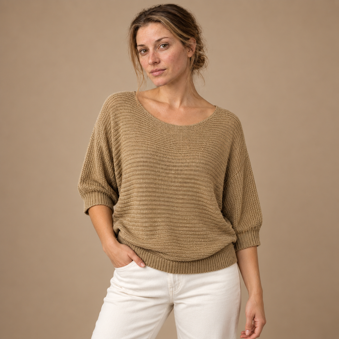 Glatstrikket sweater til dame