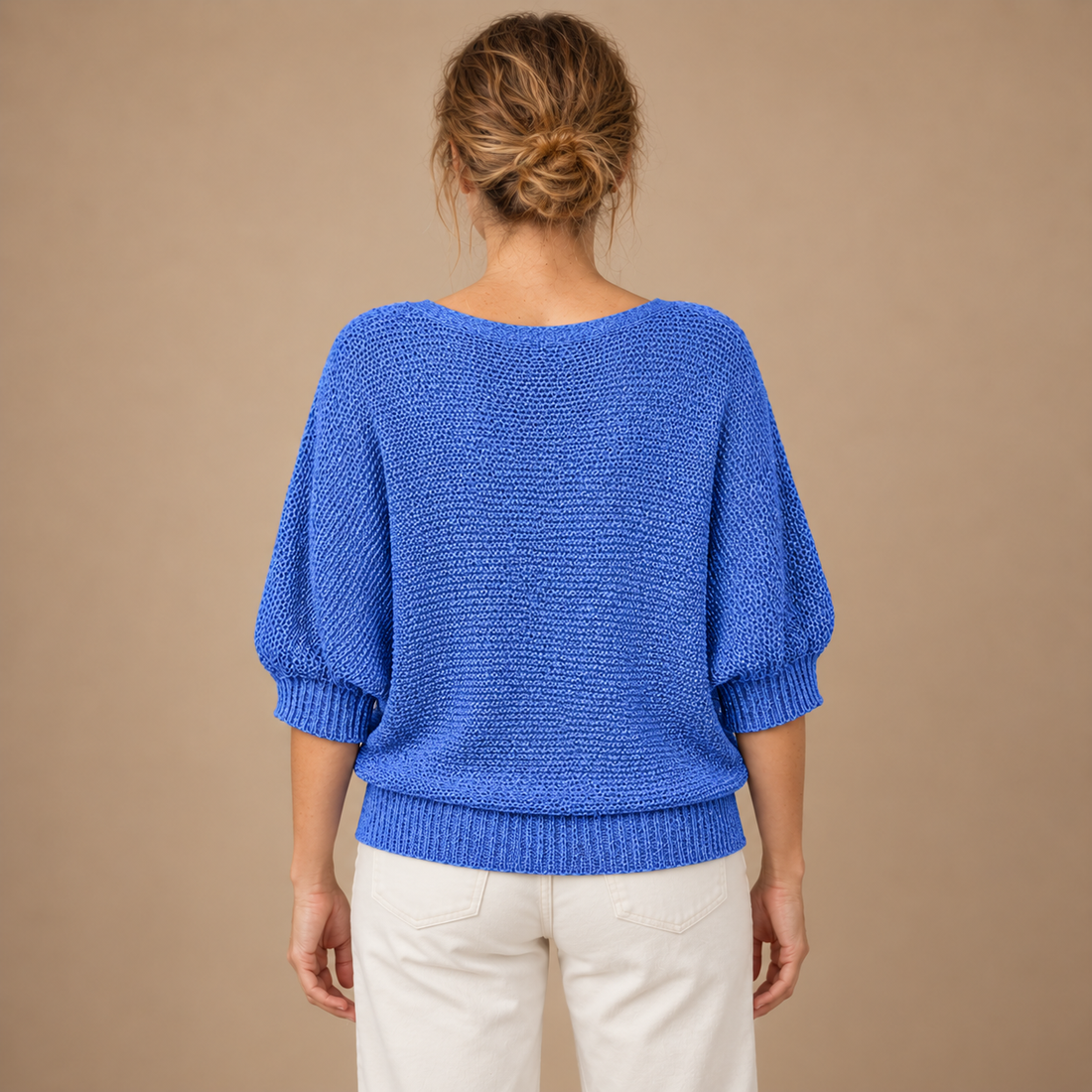 Glatstrikket sweater til dame
