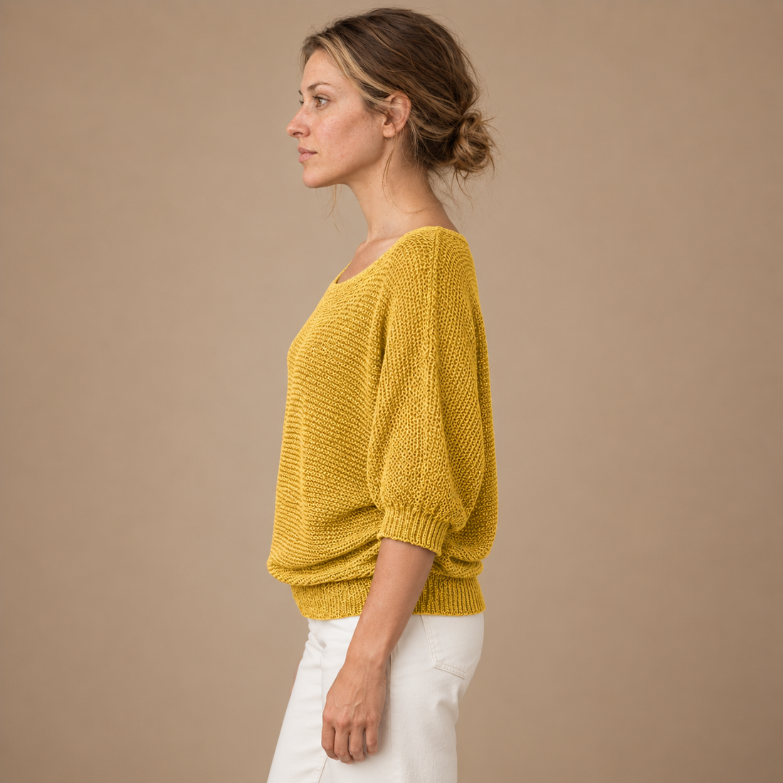Glatstrikket sweater til dame
