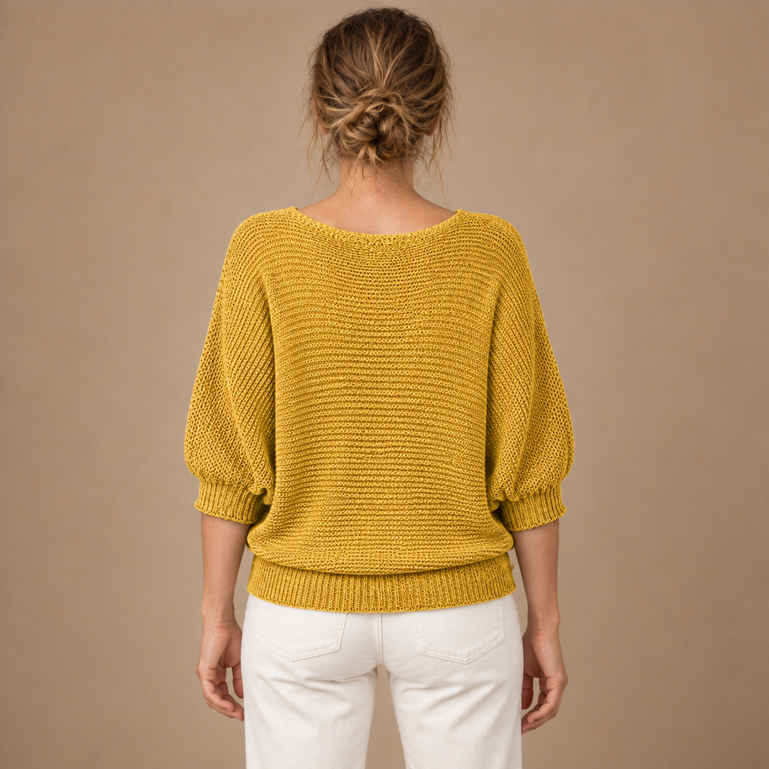 Glatstrikket sweater til dame