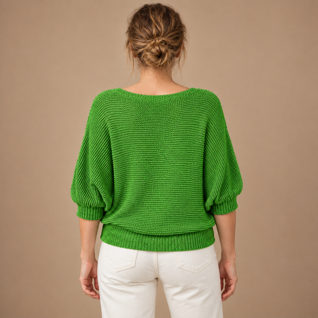 Glatstrikket sweater til dame