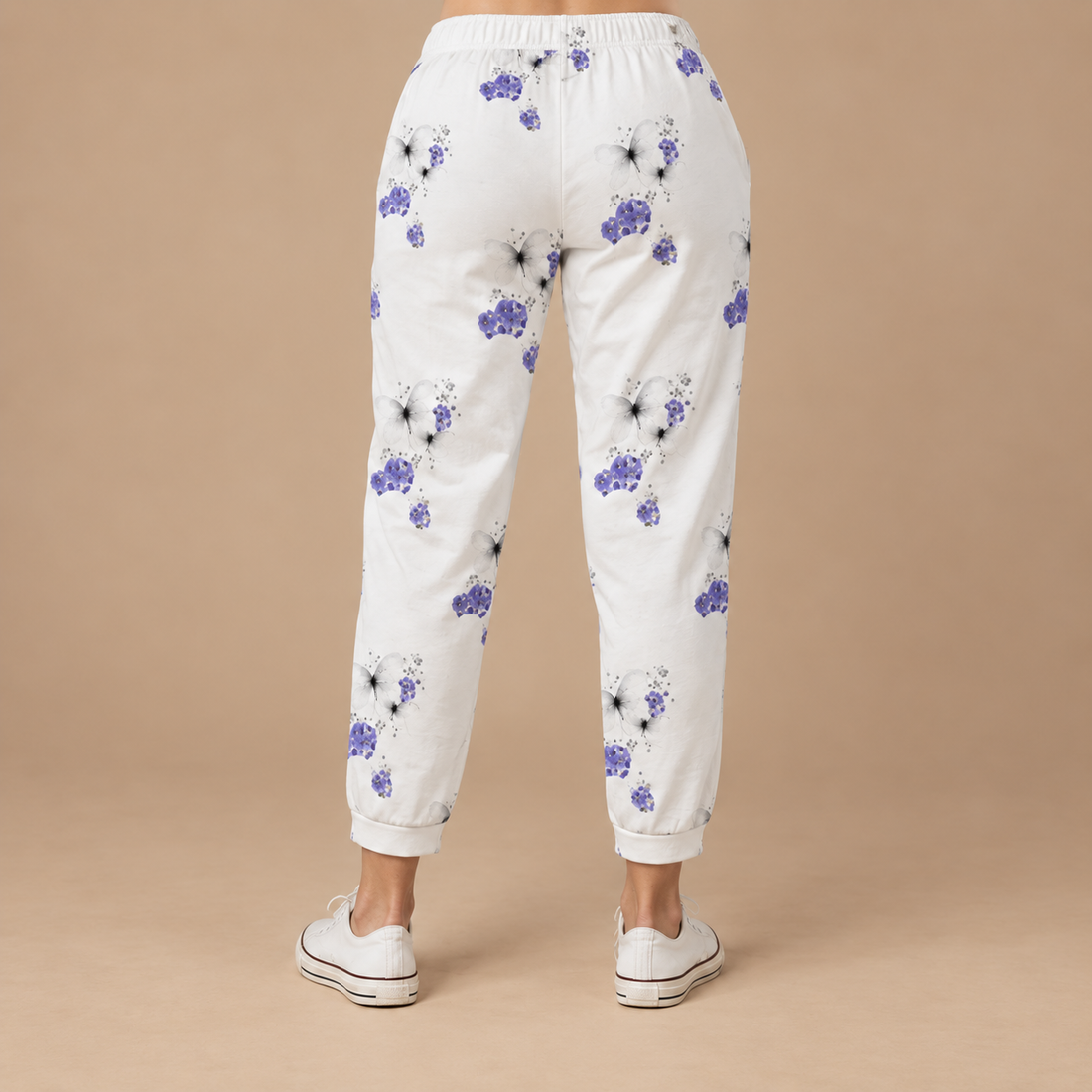 Slim fit damebukser med snøre i taljen