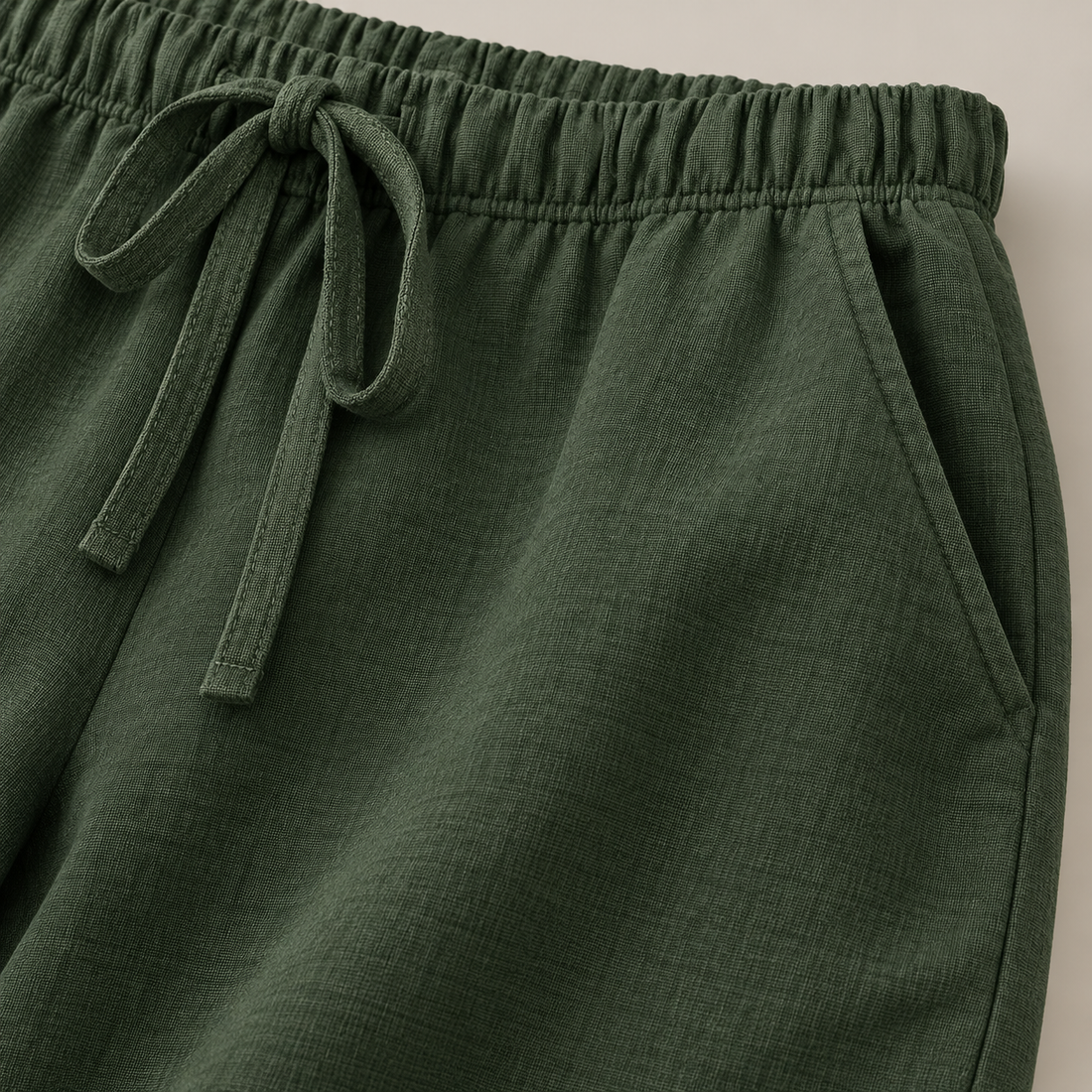 Slim fit damebukser med snøre i taljen