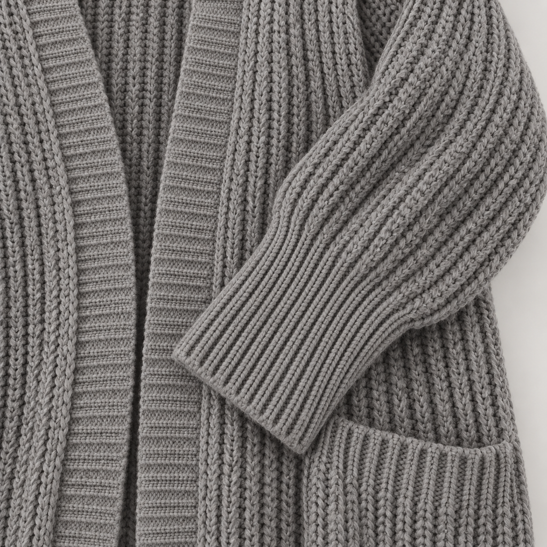 Lang oversized strikcardigan til dame