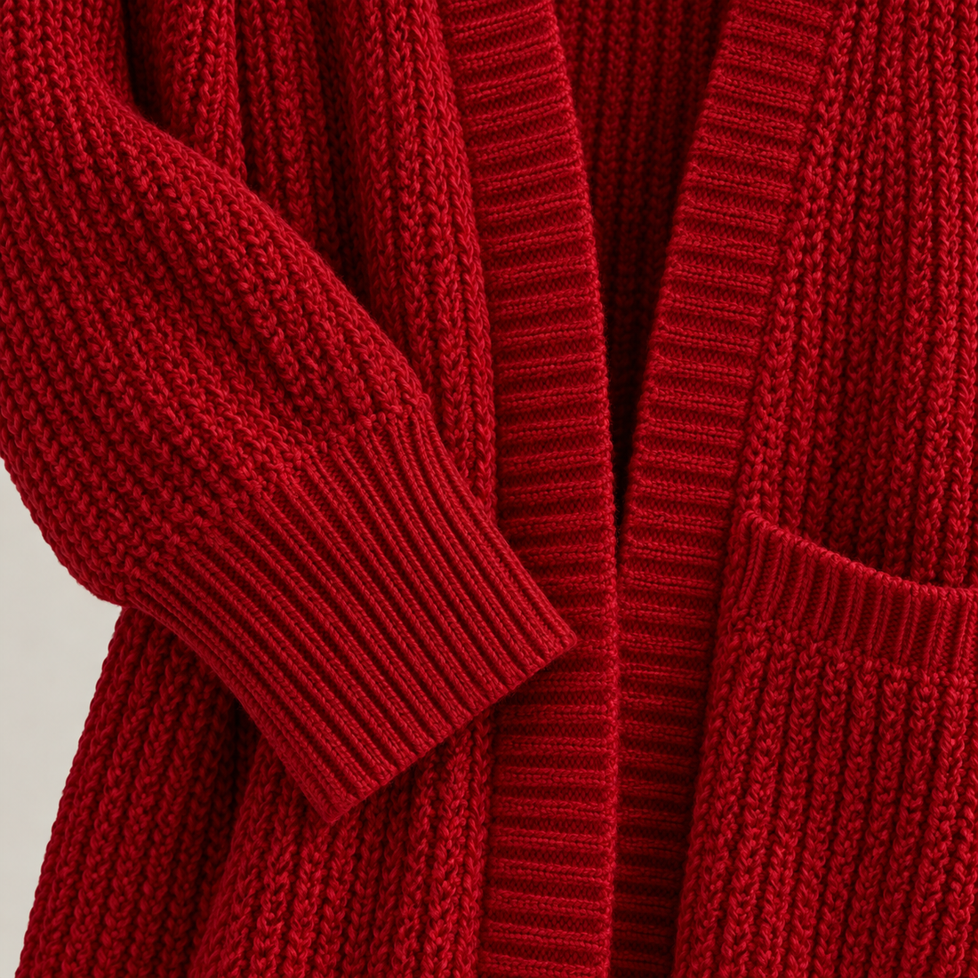 Lang oversized strikcardigan til dame