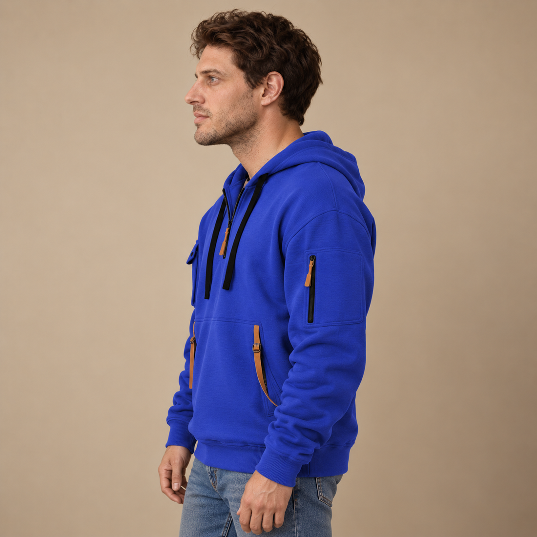 Slim fit hættetrøje til herre