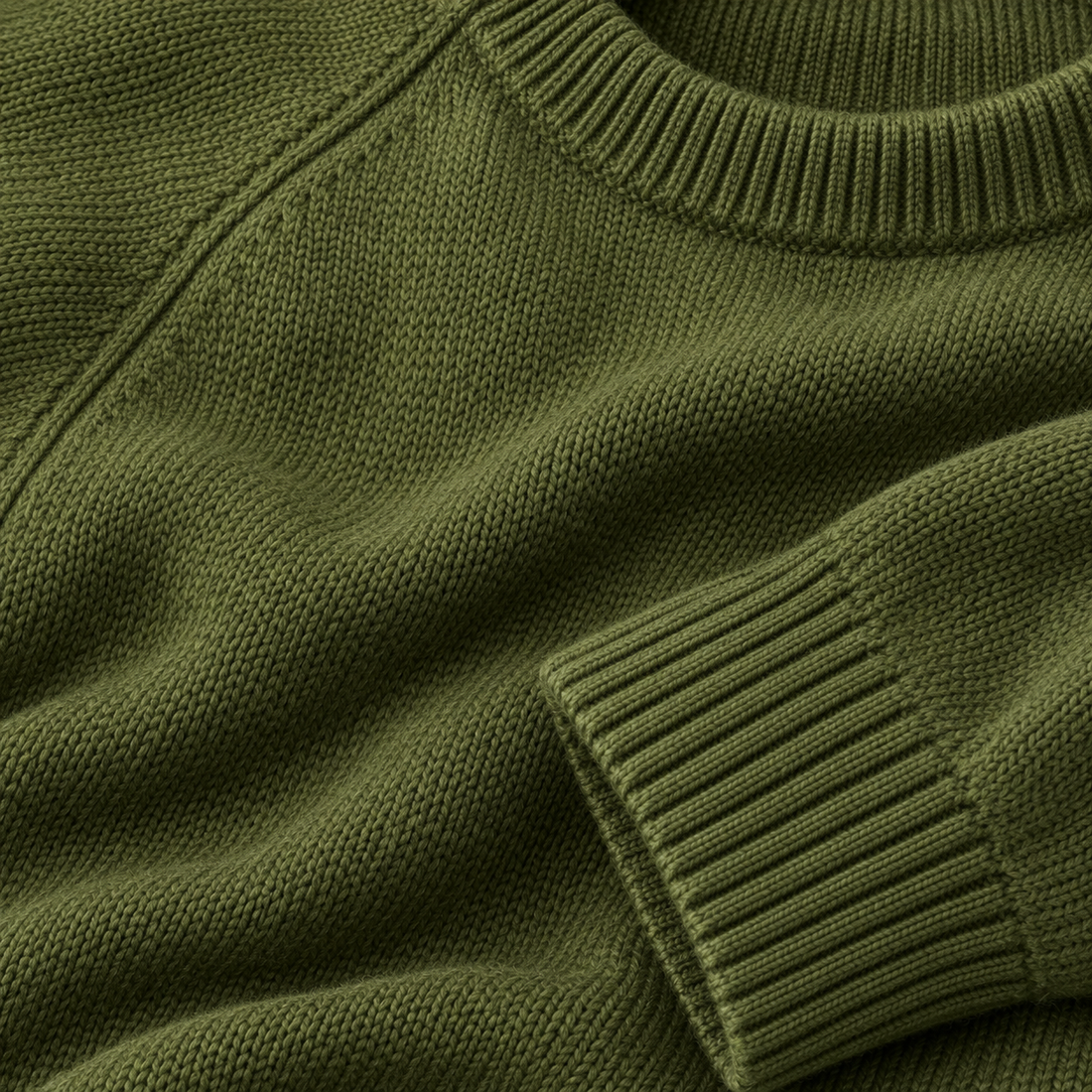 Herresweater med rund hals og løs pasform
