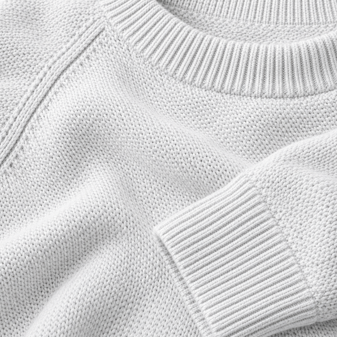 Herresweater med rund hals og løs pasform