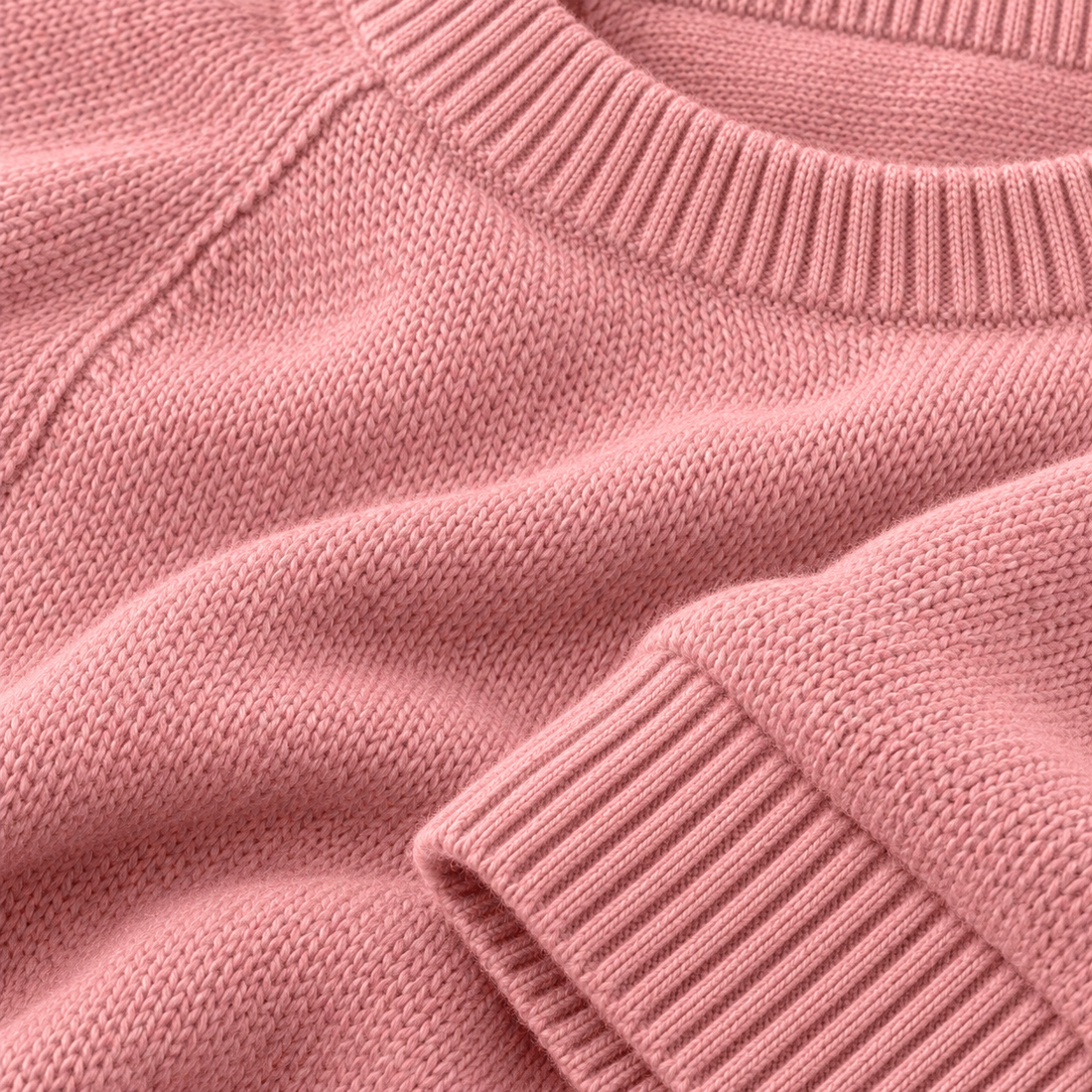 Herresweater med rund hals og løs pasform