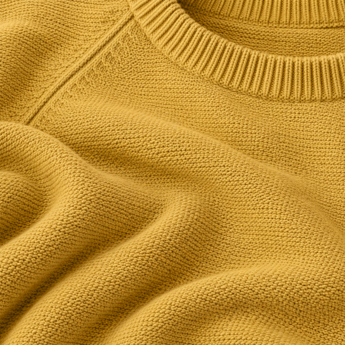 Herresweater med rund hals og løs pasform