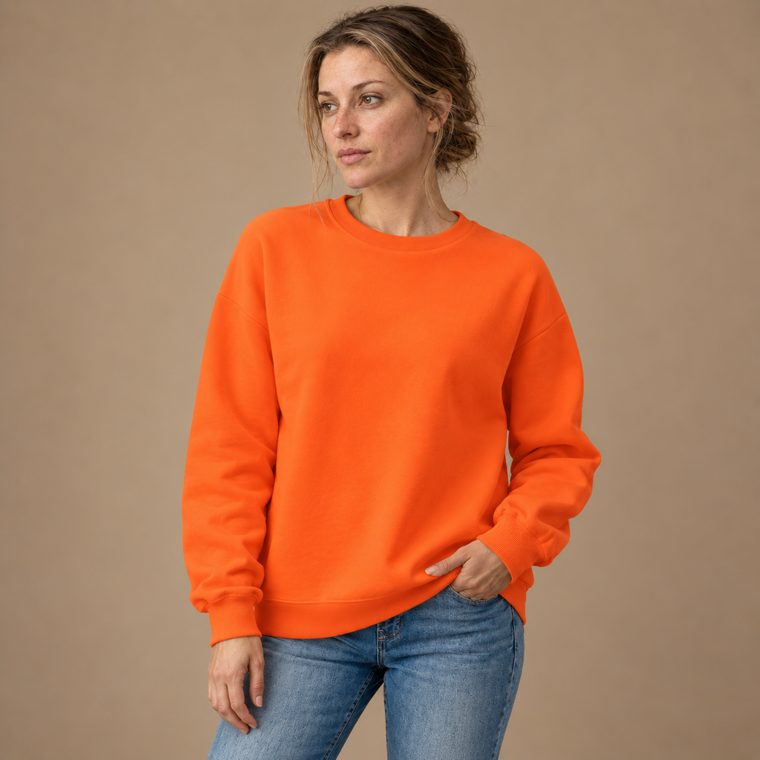 Sweatshirt til dame med løs pasform