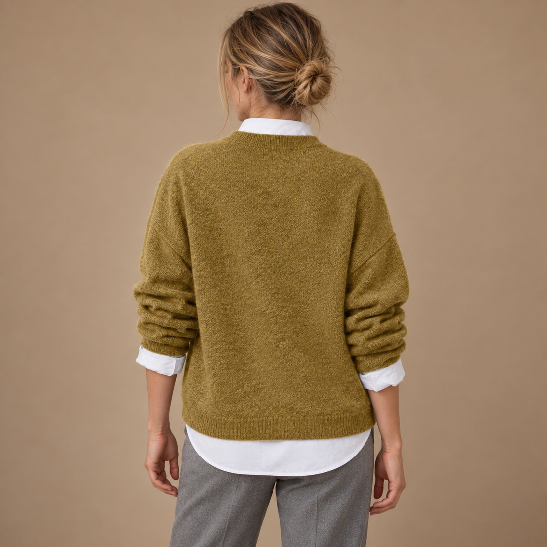 Damesweater med glat overflade
