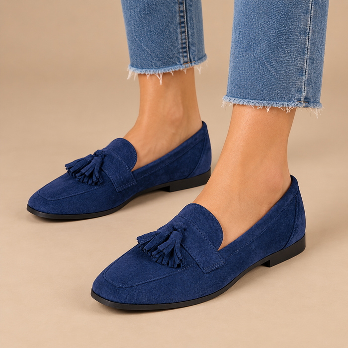 Loafers til dame med kvaster og støddæmpende sål