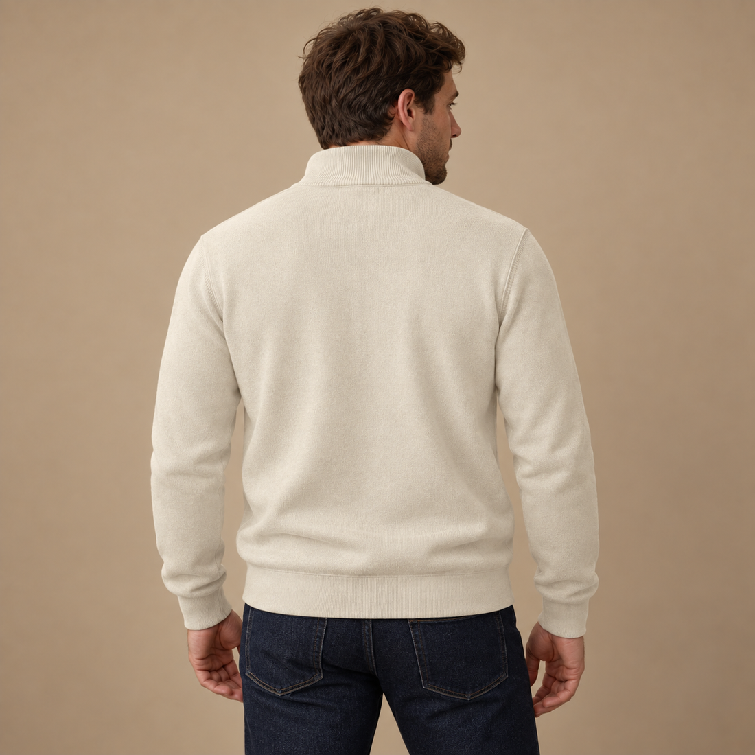 Herresweater med gennemgående lynlås