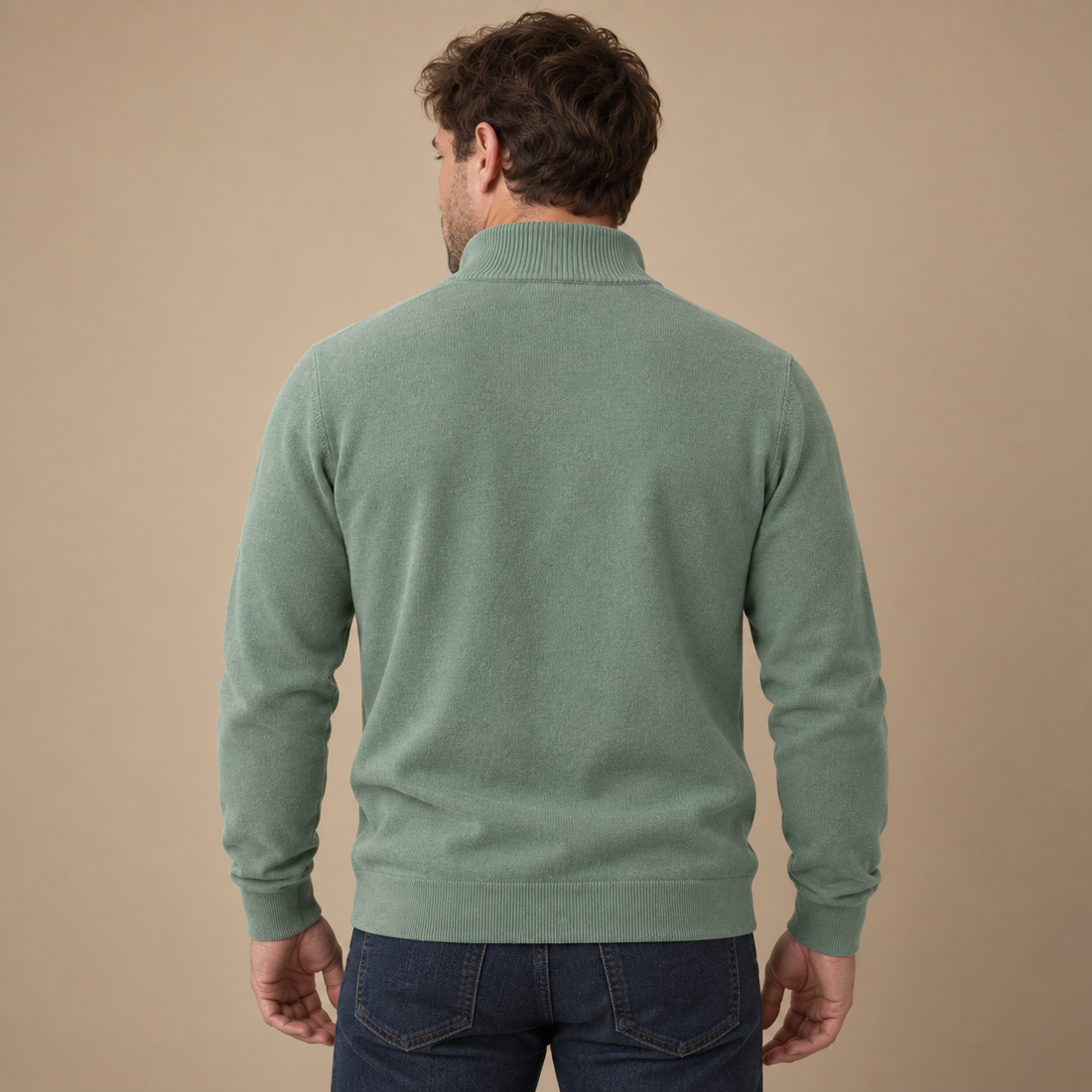 Herresweater med gennemgående lynlås