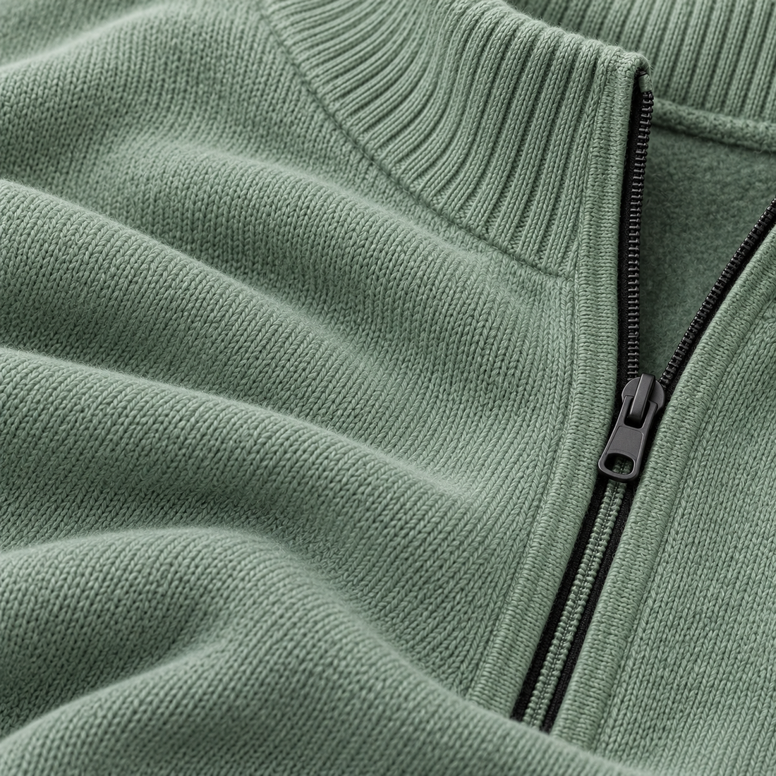 Herresweater med gennemgående lynlås
