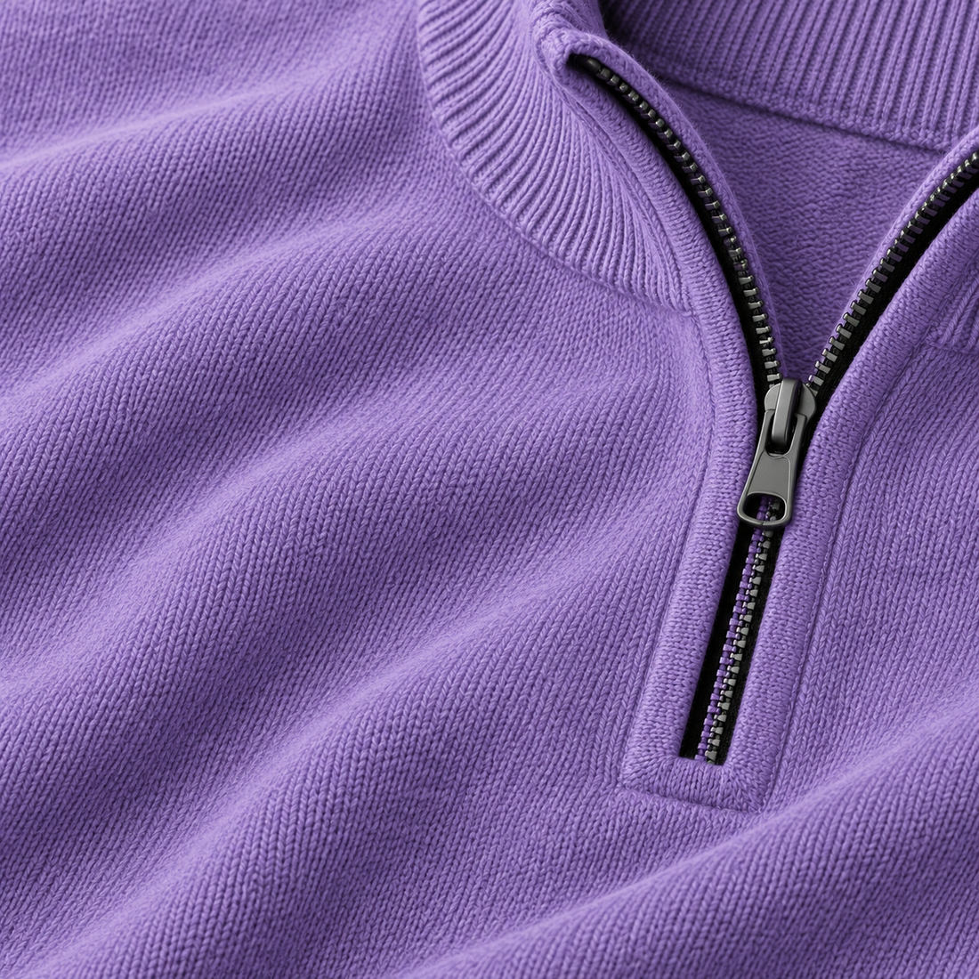 Herresweater med gennemgående lynlås