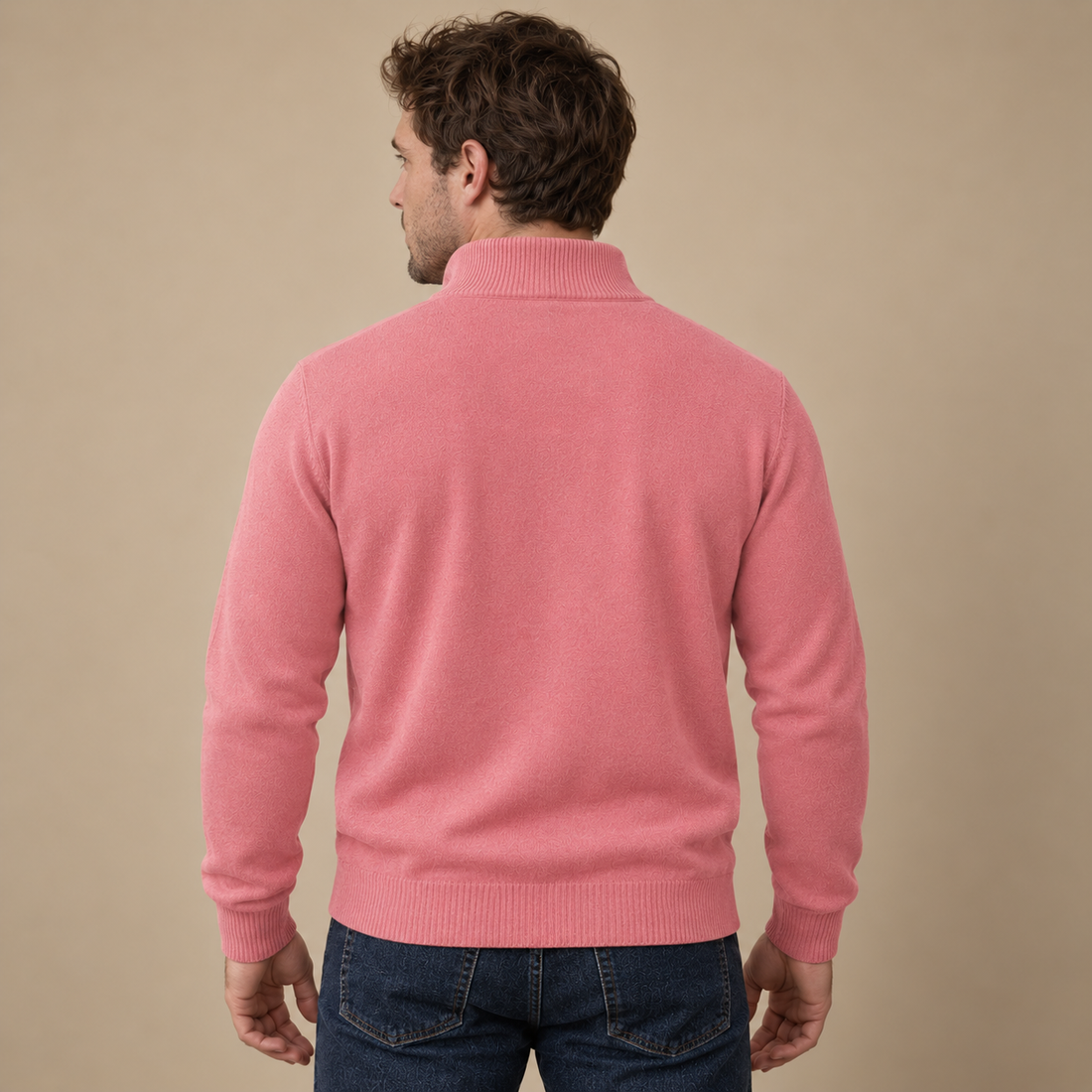 Herresweater med gennemgående lynlås