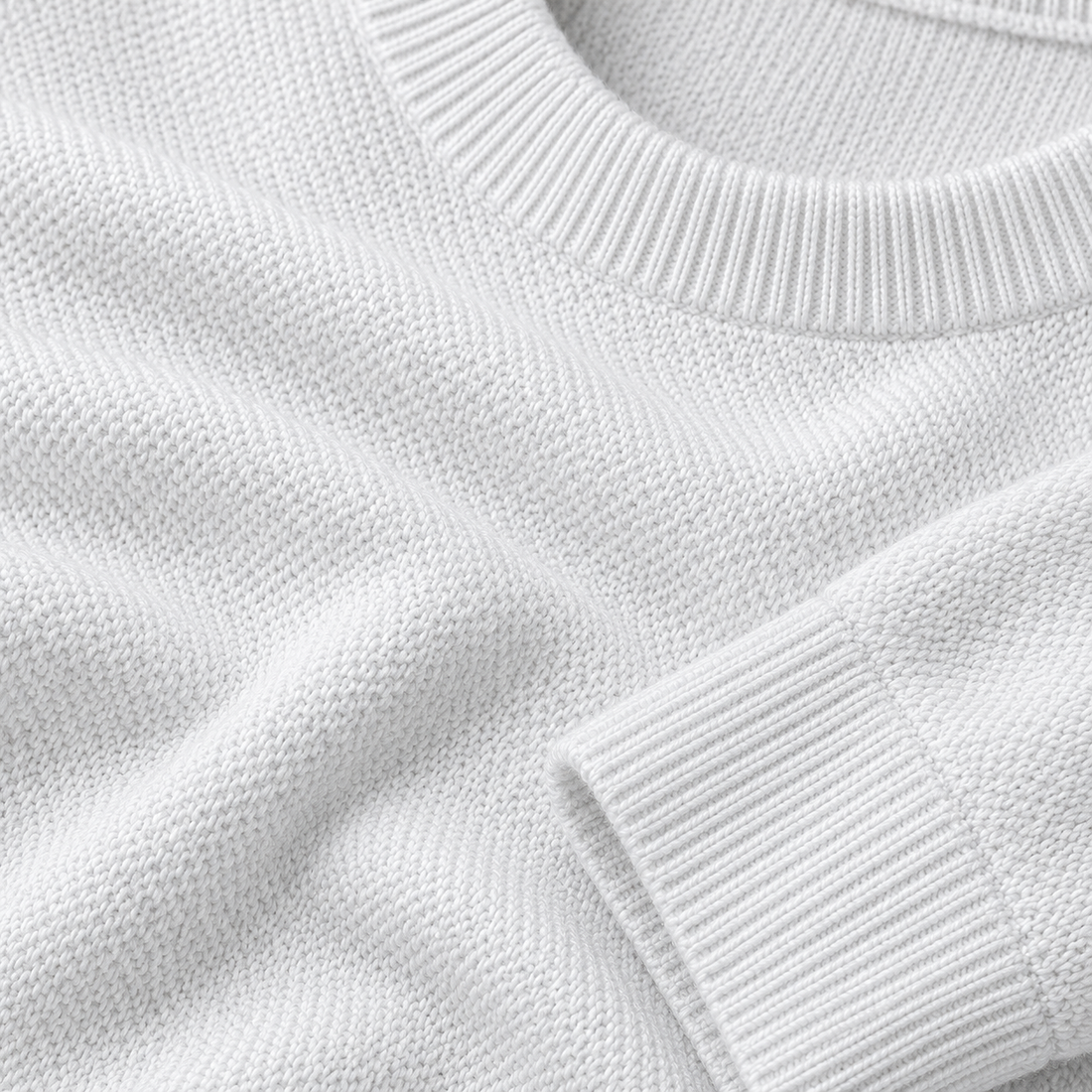 Herresweater med rund hals og tætsiddende pasform