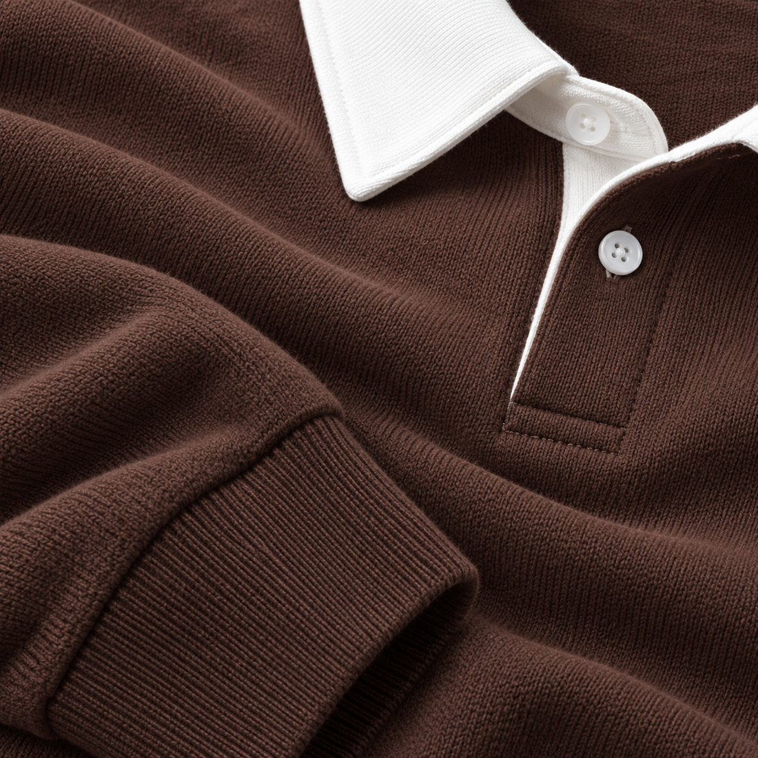 Herresweater med krave og slank pasform