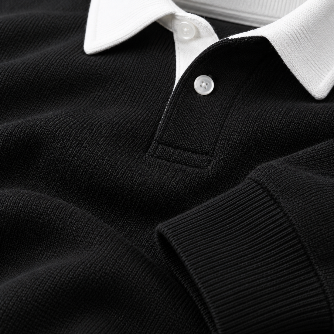 Herresweater med krave og slank pasform
