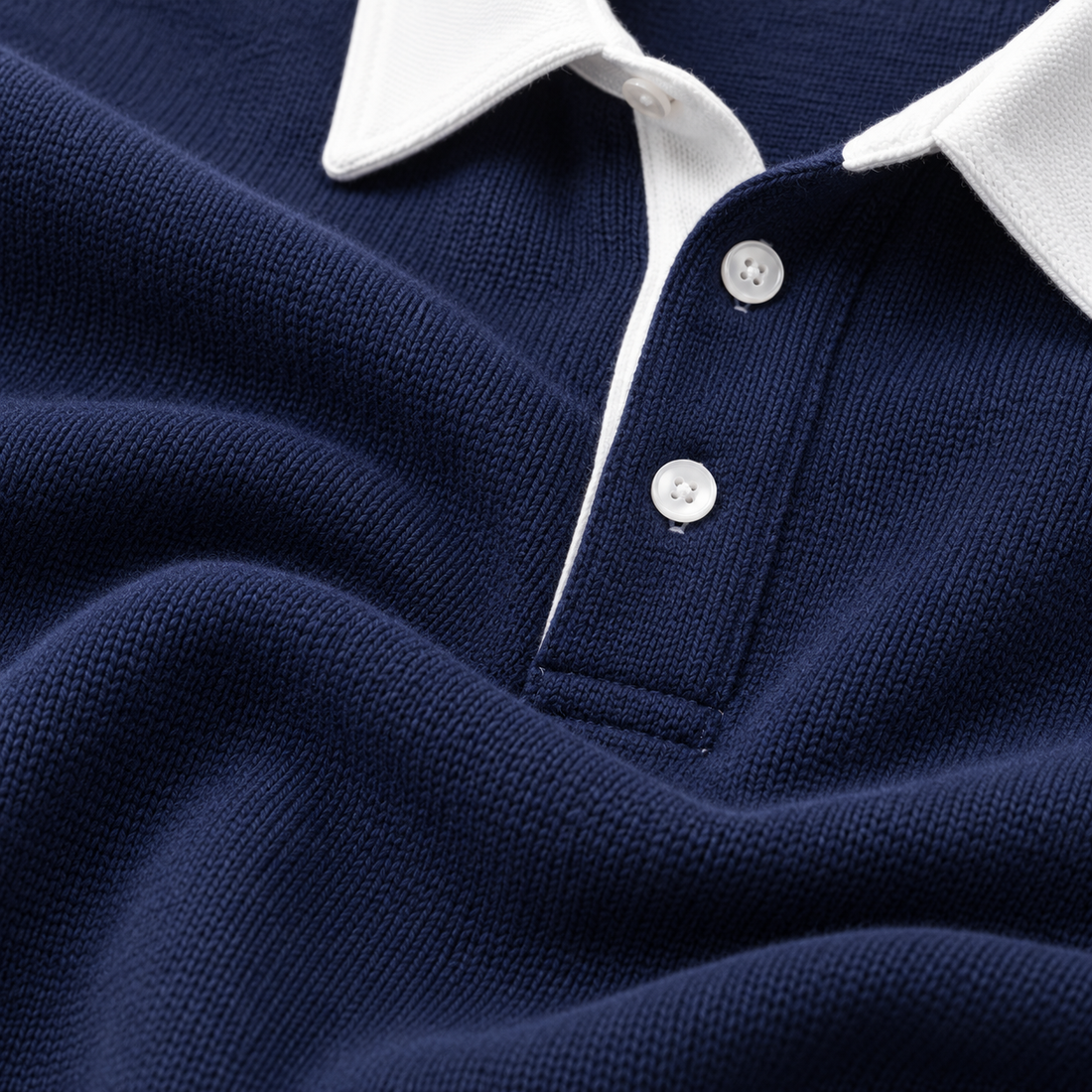 Herresweater med krave og slank pasform