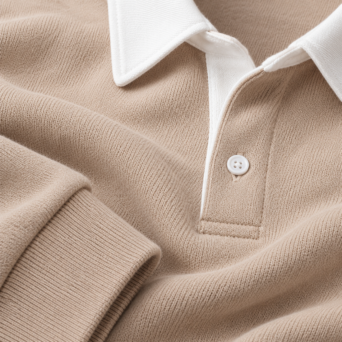 Herresweater med krave og slank pasform