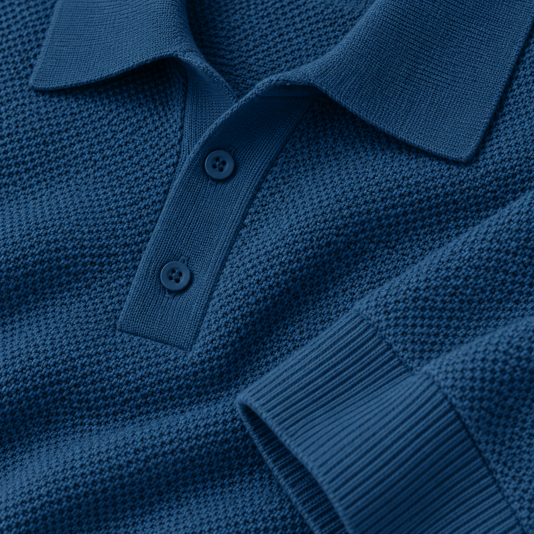 Herresweater med polokrave