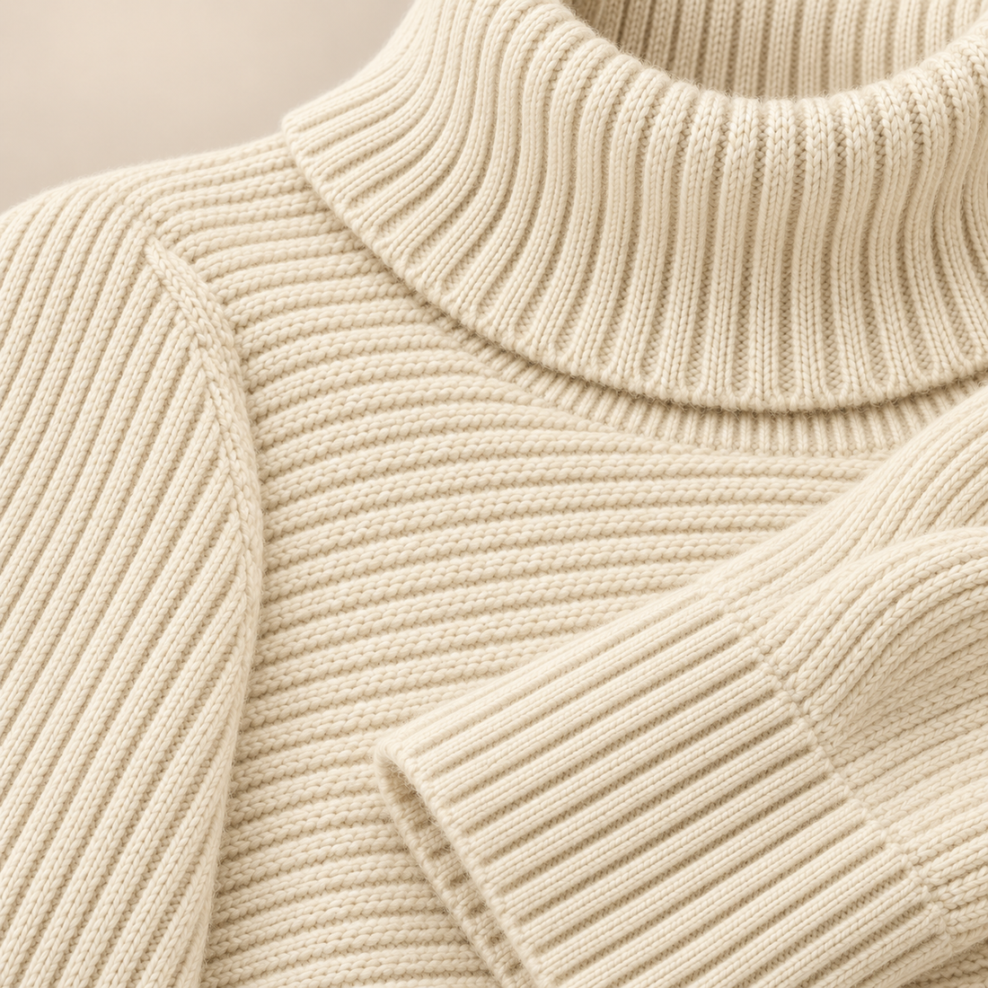 Rullekravesweater til dame med slidser i siden