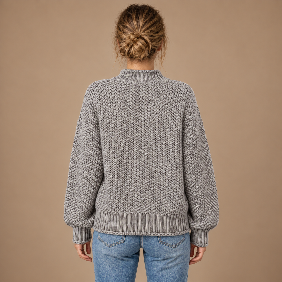 Strikket damesweater i slim fit