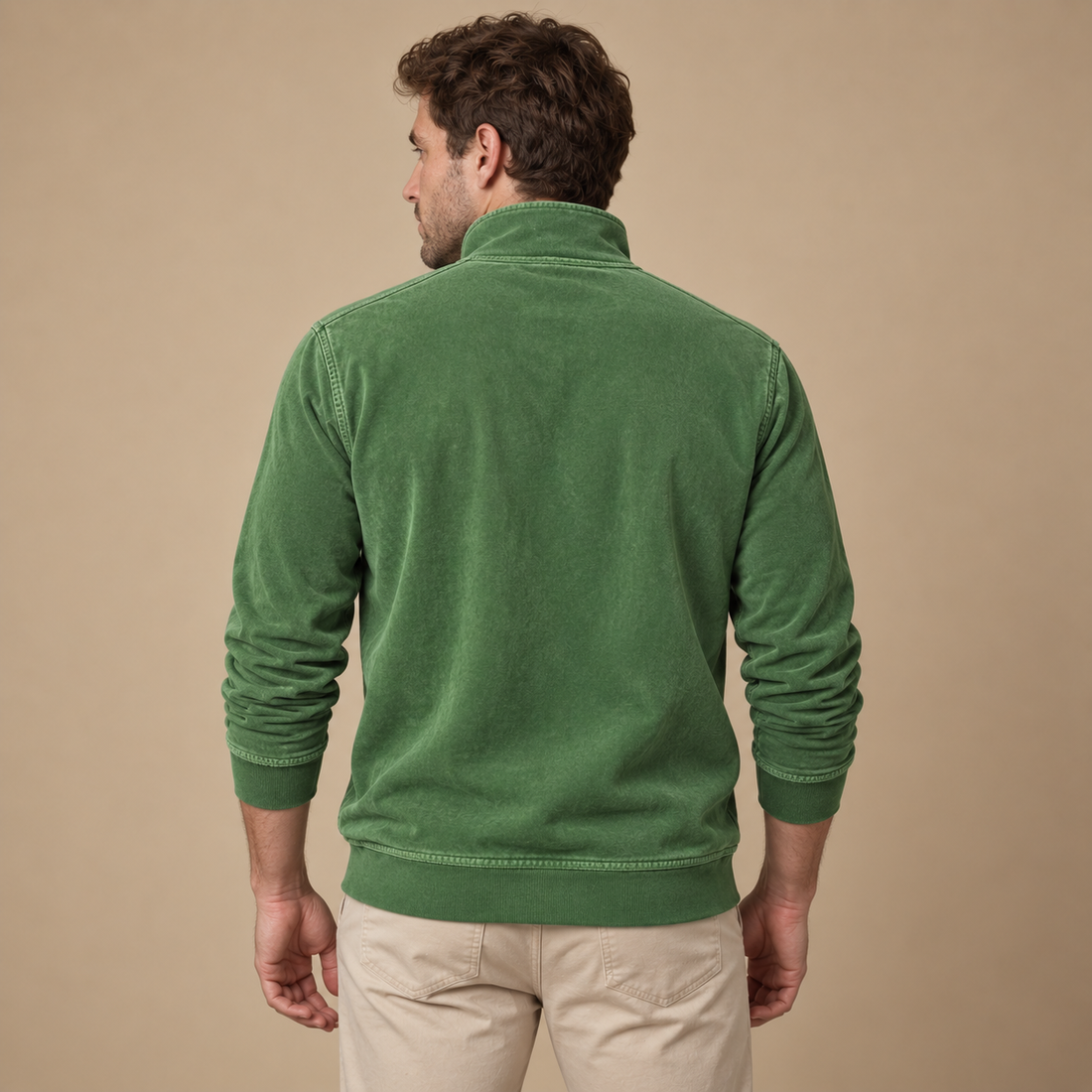Herresweater med lynlås