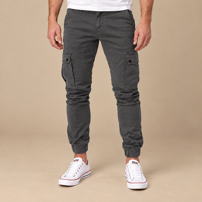 Taktiske bukser til herre med slim fit og dybe lommer
