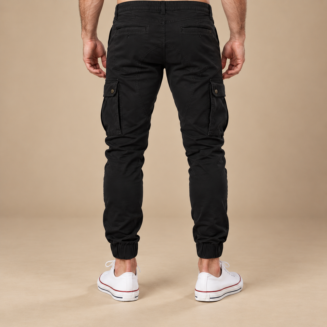 Taktiske bukser til herre med slim fit og dybe lommer
