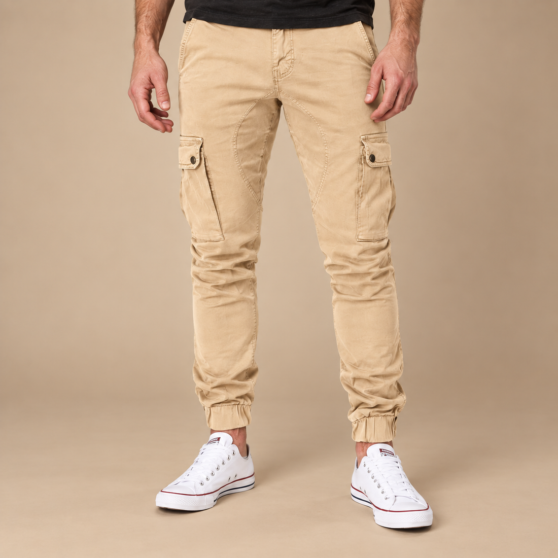 Taktiske bukser til herre med slim fit og dybe lommer