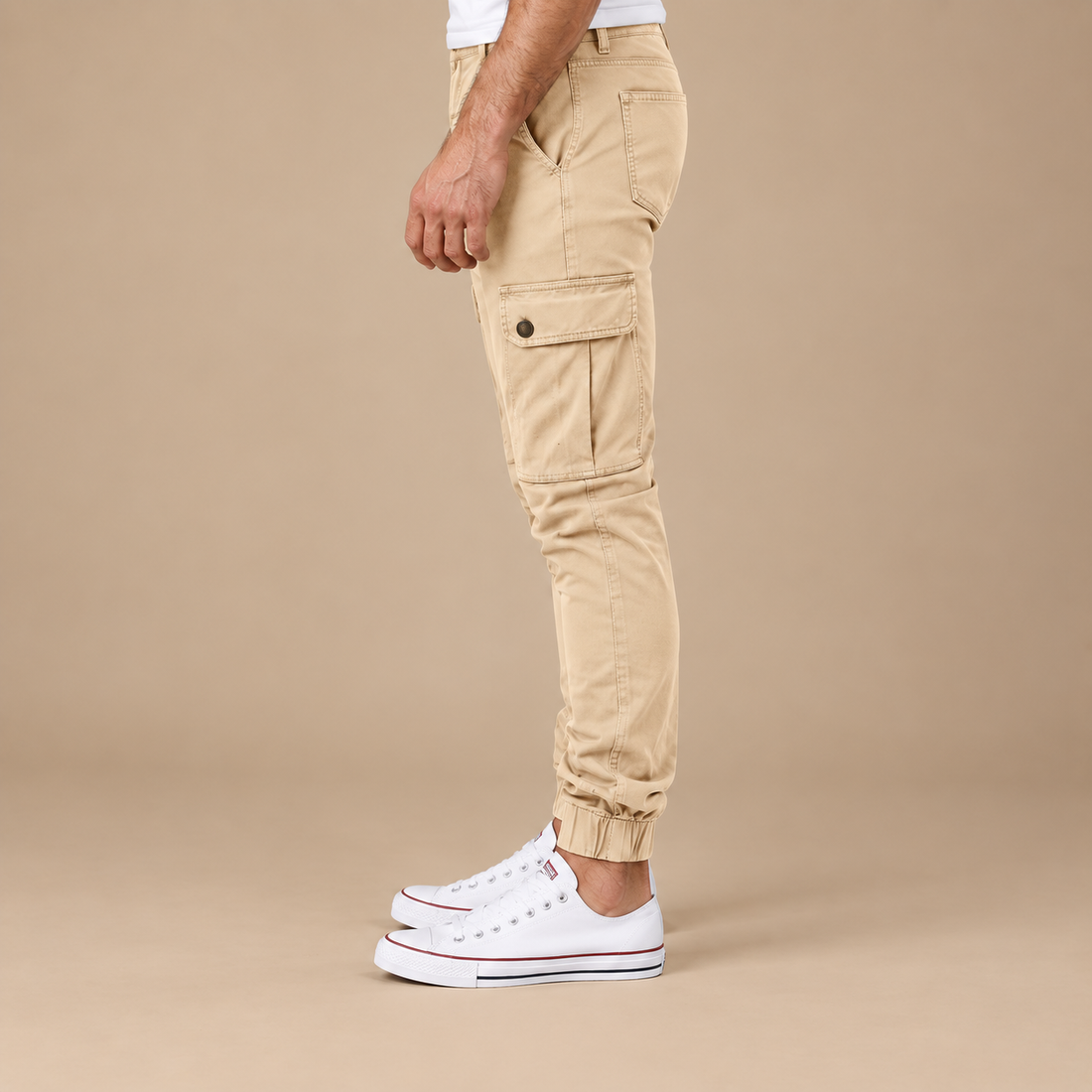 Taktiske bukser til herre med slim fit og dybe lommer