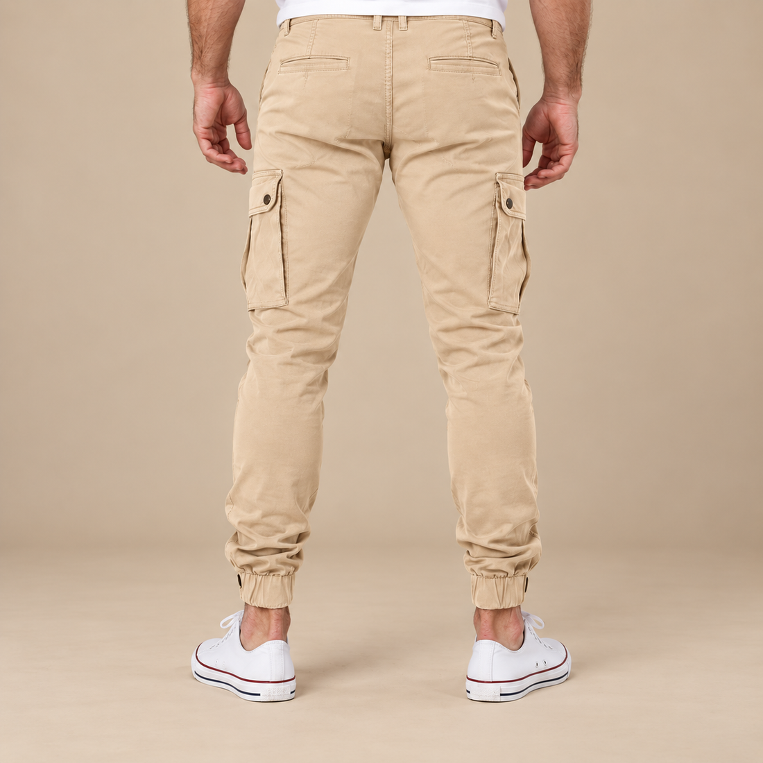 Taktiske bukser til herre med slim fit og dybe lommer