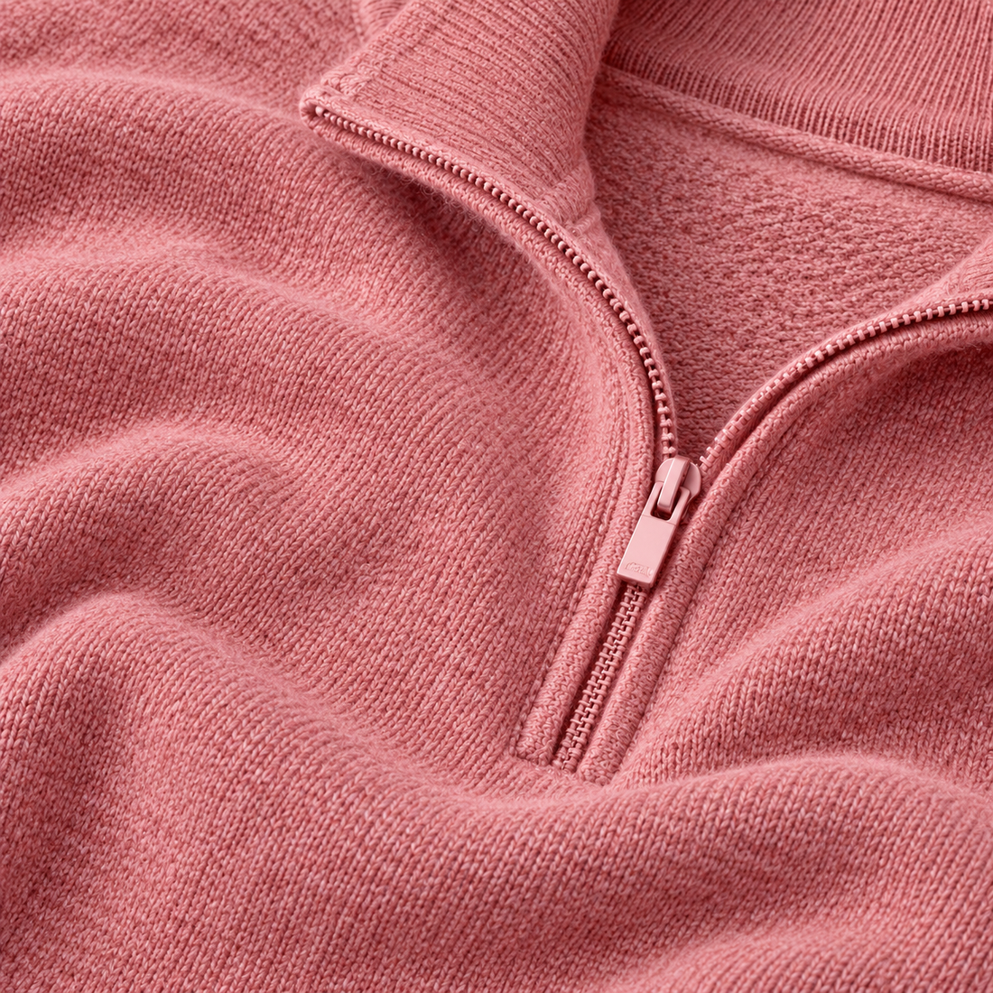 Krøllefri herresweater med halv lynlås