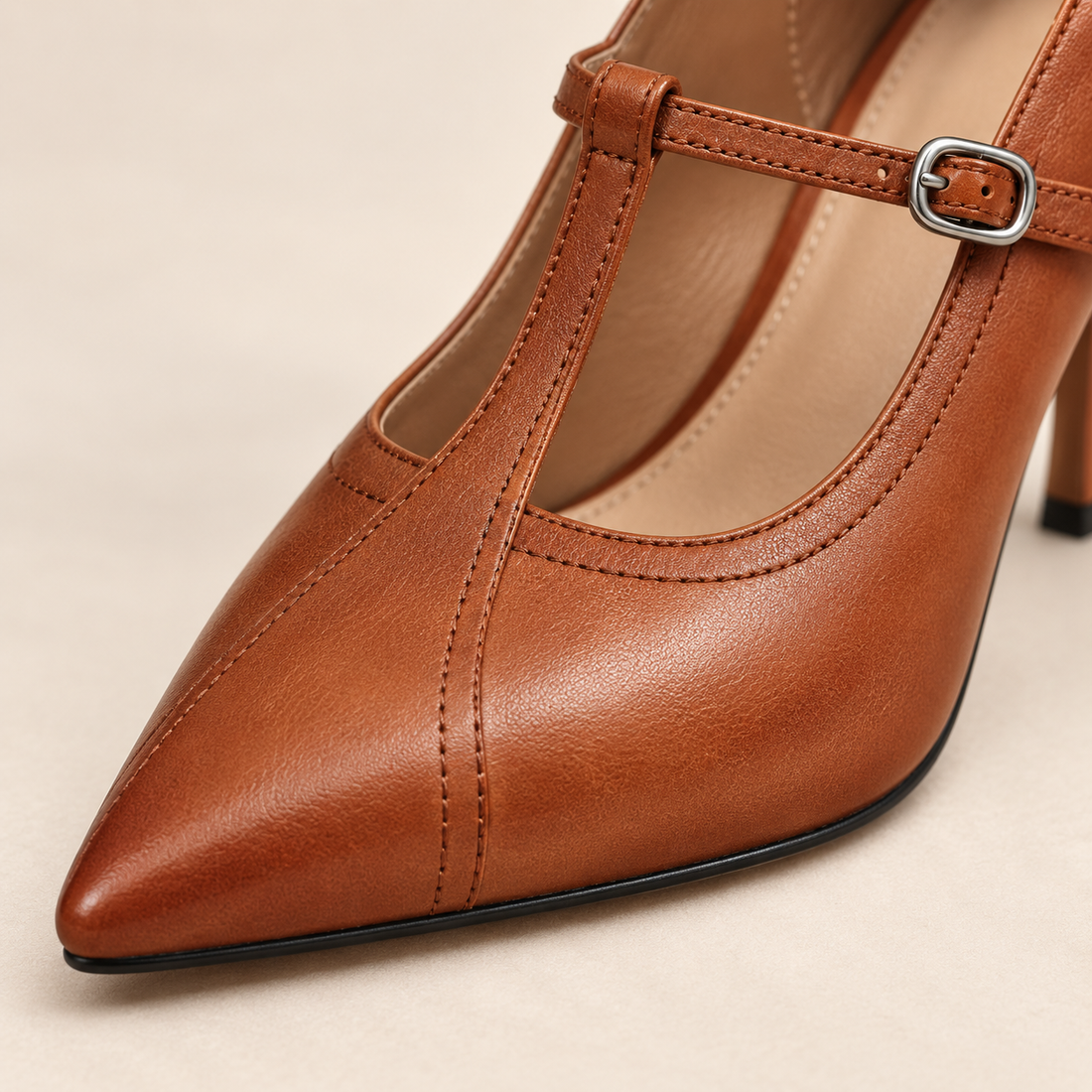 Vintage pumps til dame med T-rem