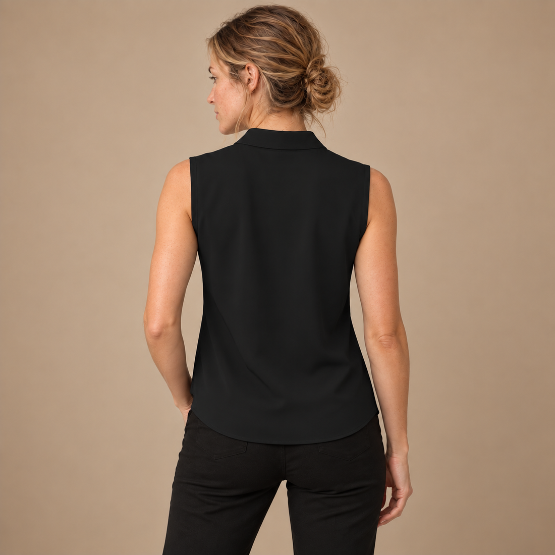 Plisseret bluse til dame