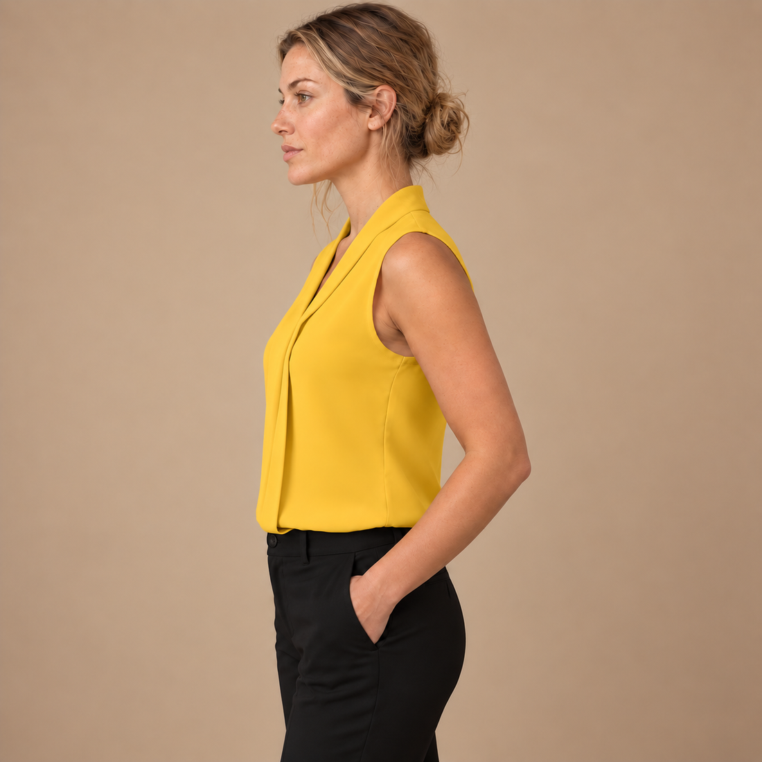 Plisseret bluse til dame