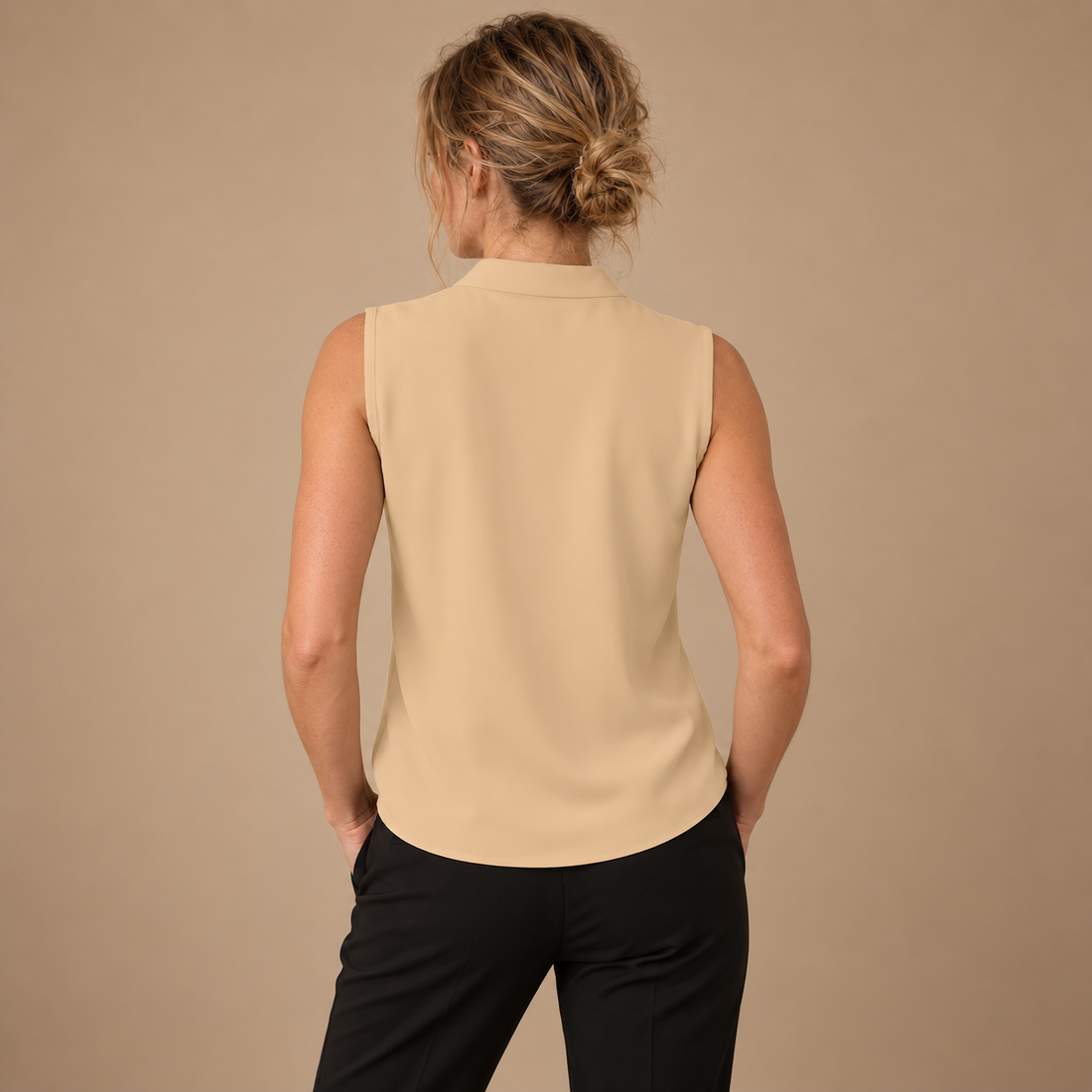 Plisseret bluse til dame