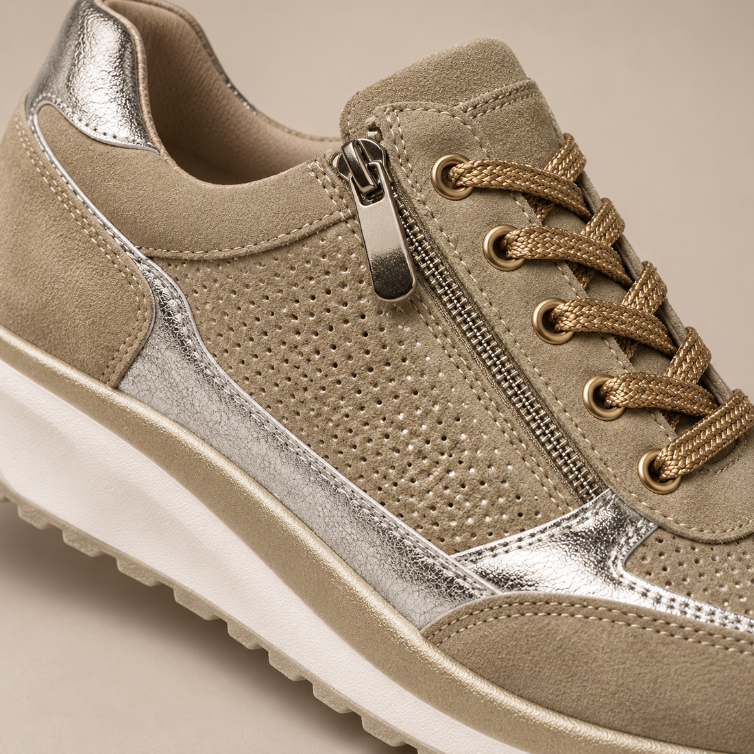Ortopædiske sneakers til dame med lynlås