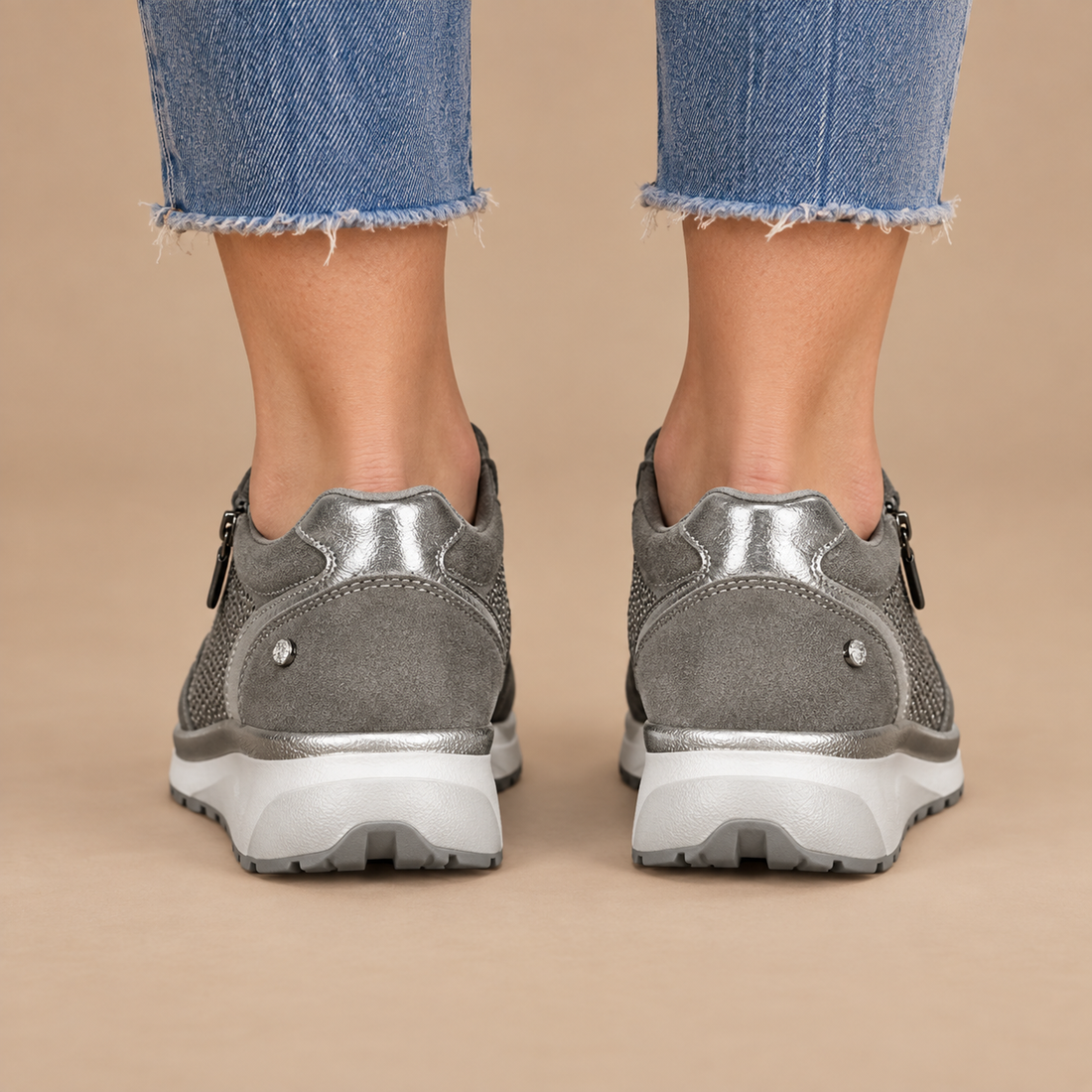 Ortopædiske sneakers til dame med lynlås