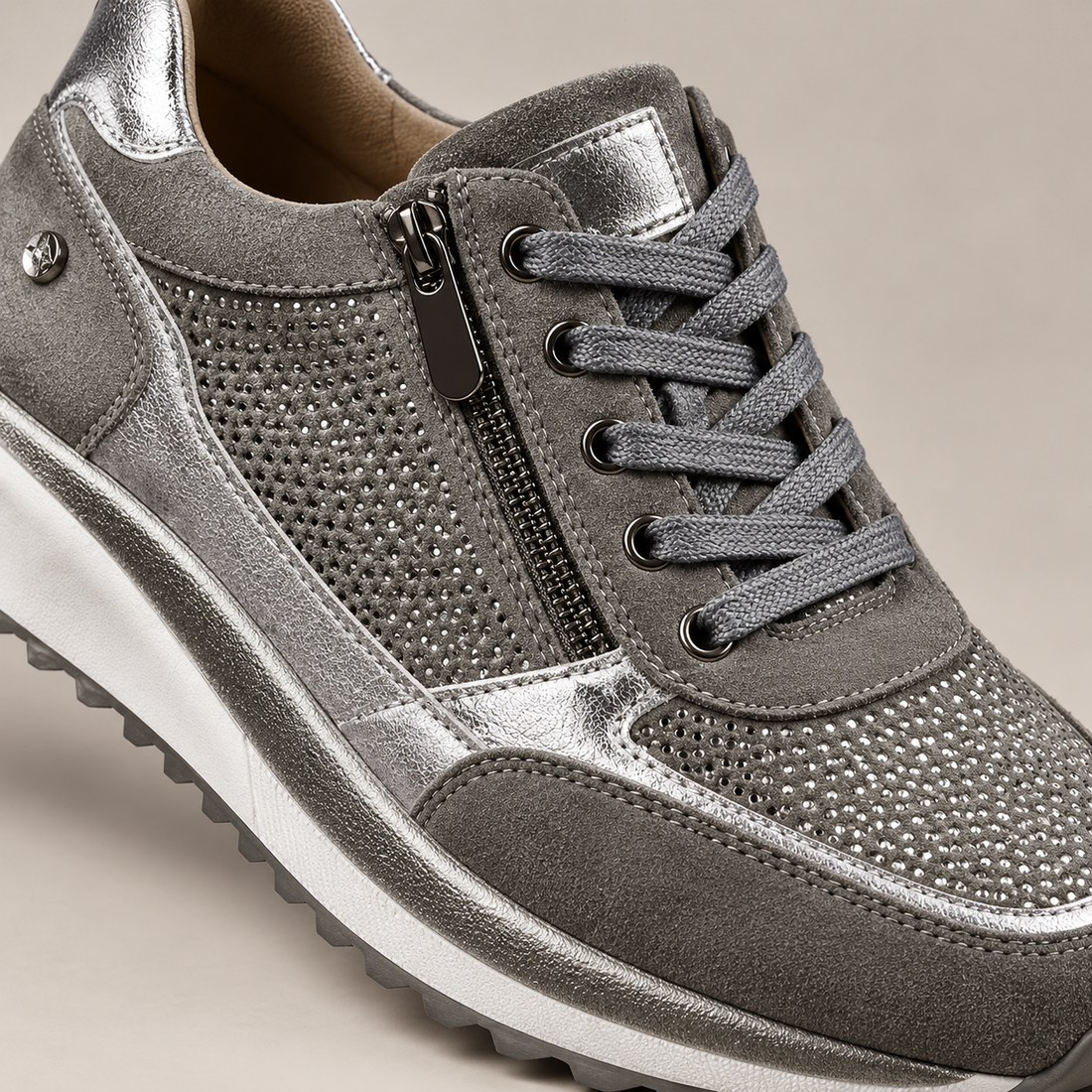 Ortopædiske sneakers til dame med lynlås