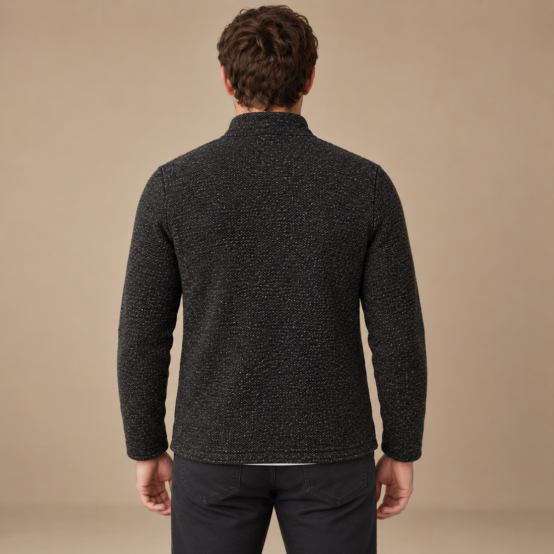 Slim fit strikcardigan til herre