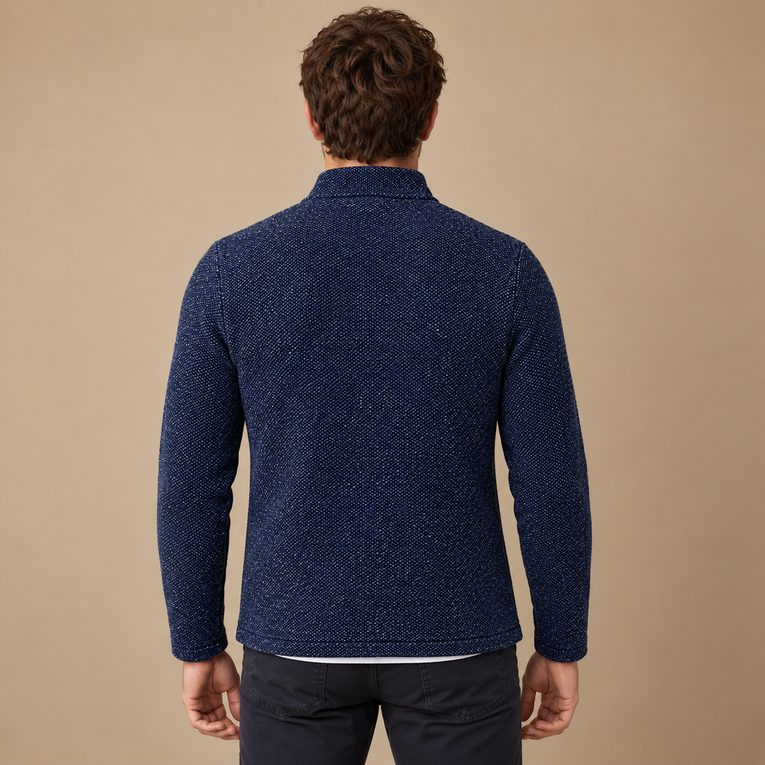 Slim fit strikcardigan til herre