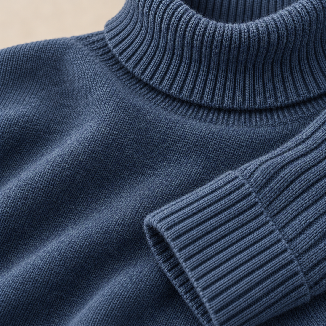 Løstsiddende rullekravesweater til dame