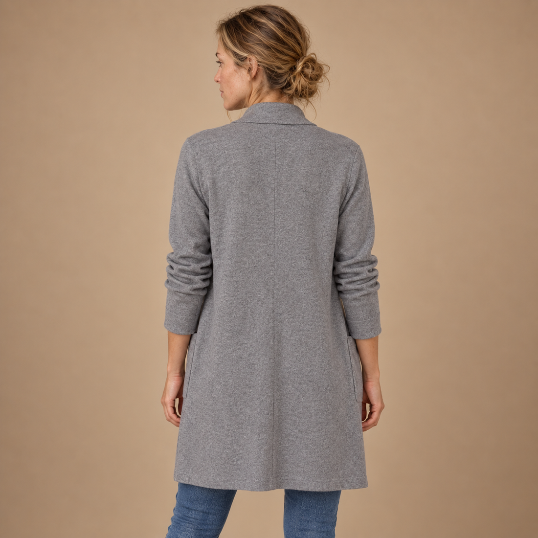 Lang cardigan til dame