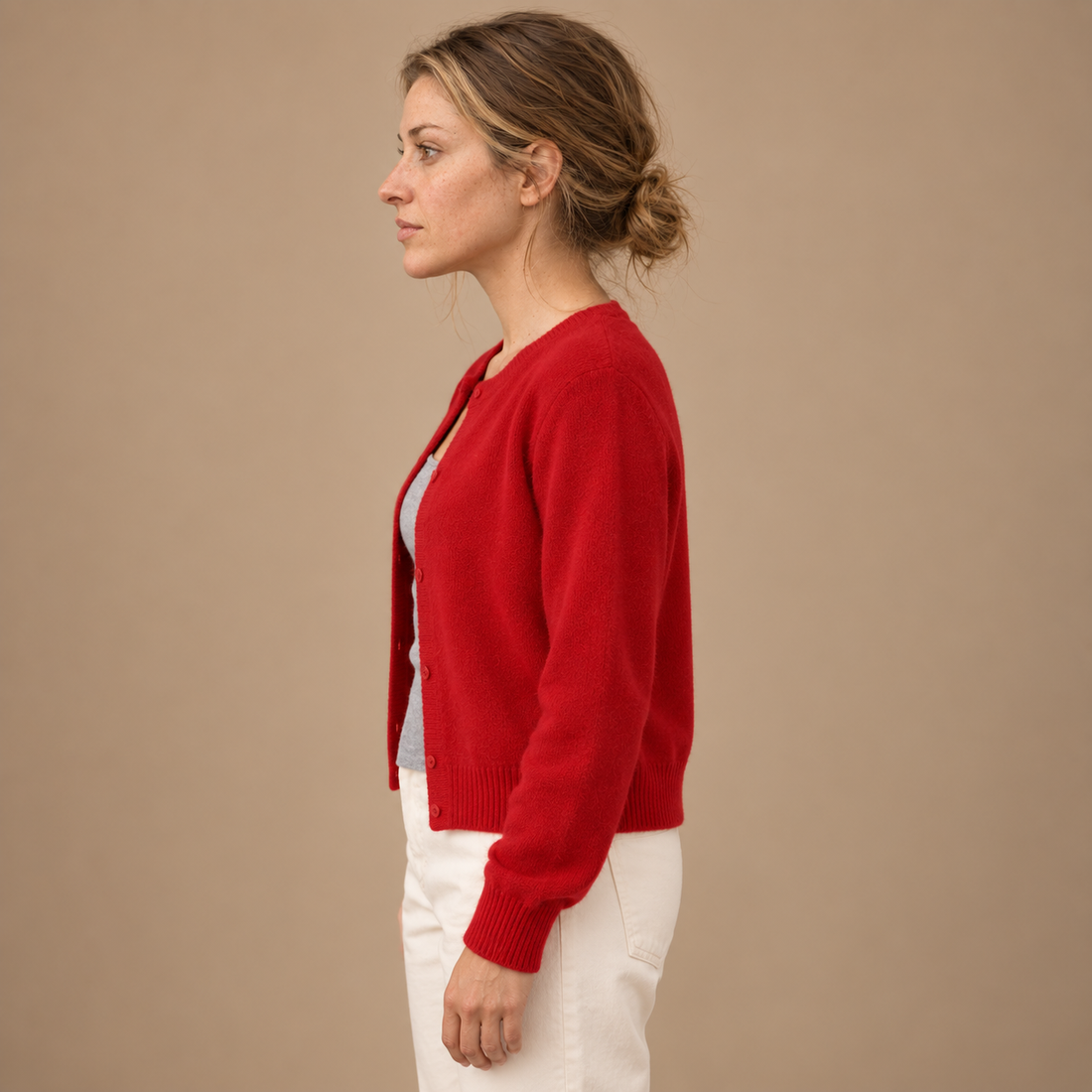Strikcardigan til dame med knapper